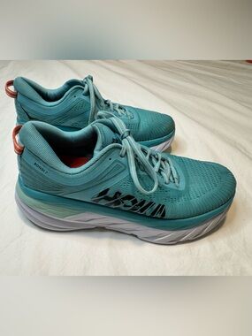 Hoka One One Women's Aqua/Teal Bondi 7 Running Shoes